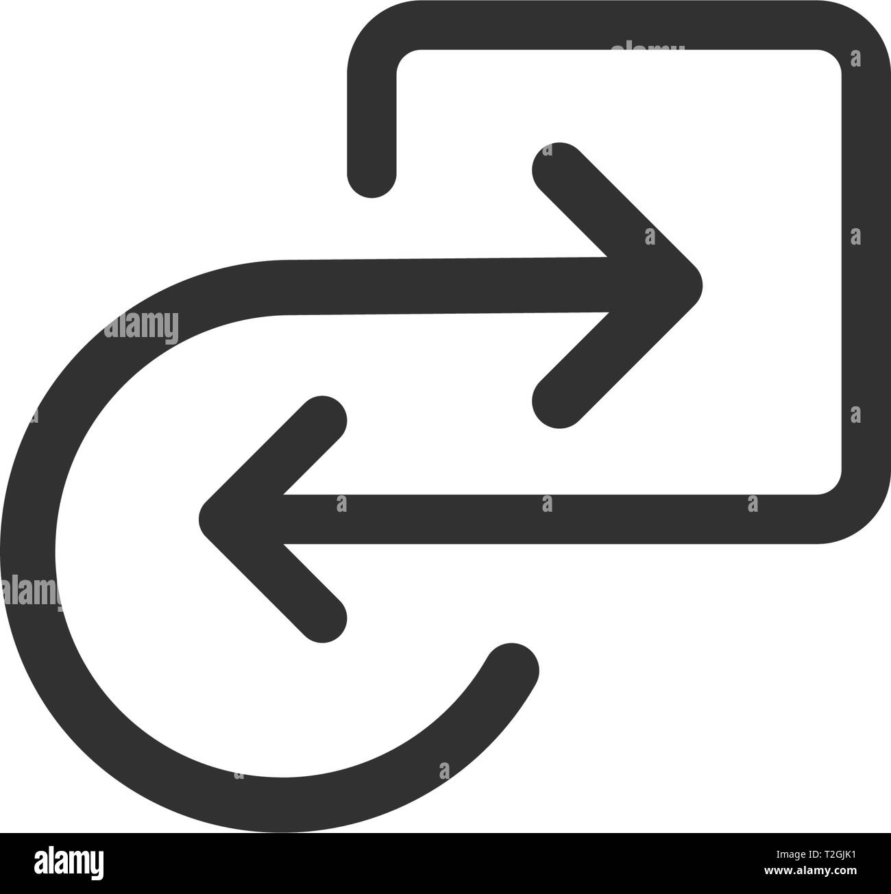 Repetitive process icon with square arrows explanation. Icon reflect renewable energy, recycling, repeatable industry and business processes. Vector i Stock Vector