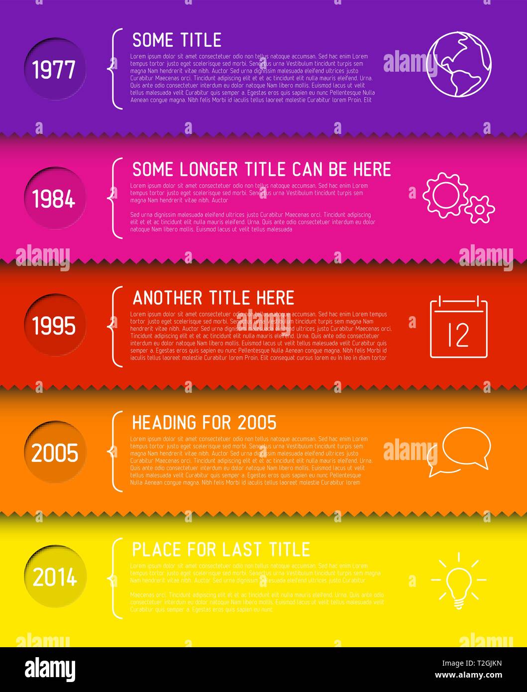 Vector Infographic timeline report template with icons Stock Vector