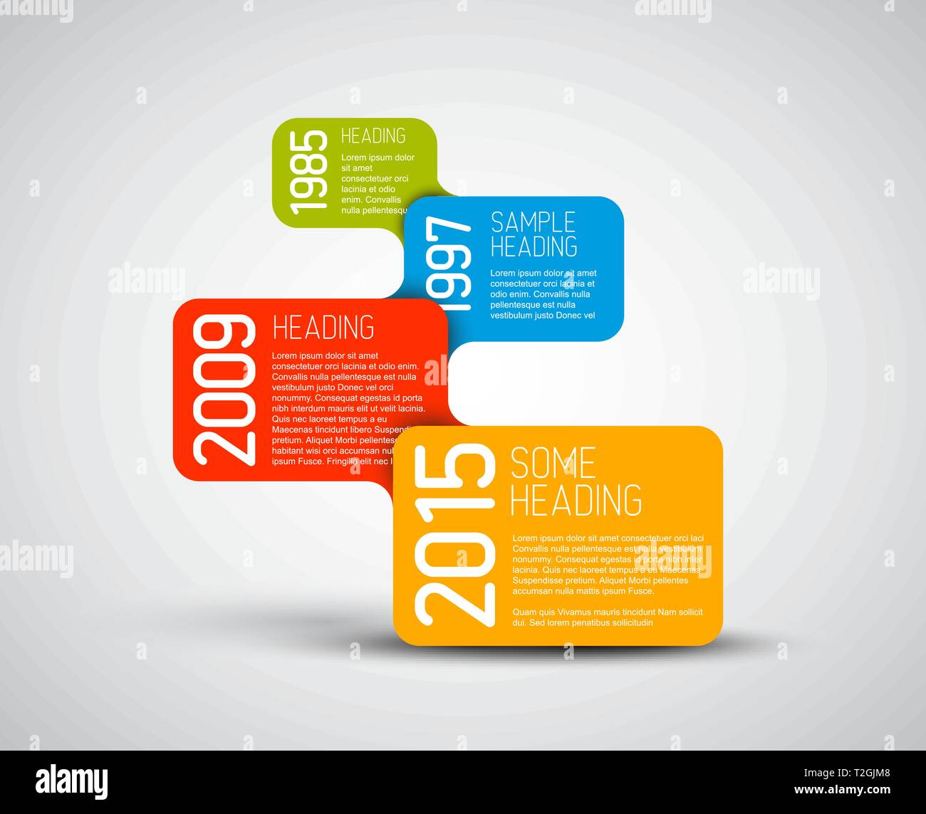 Vector Infographic timeline report template with colorful speech ...
