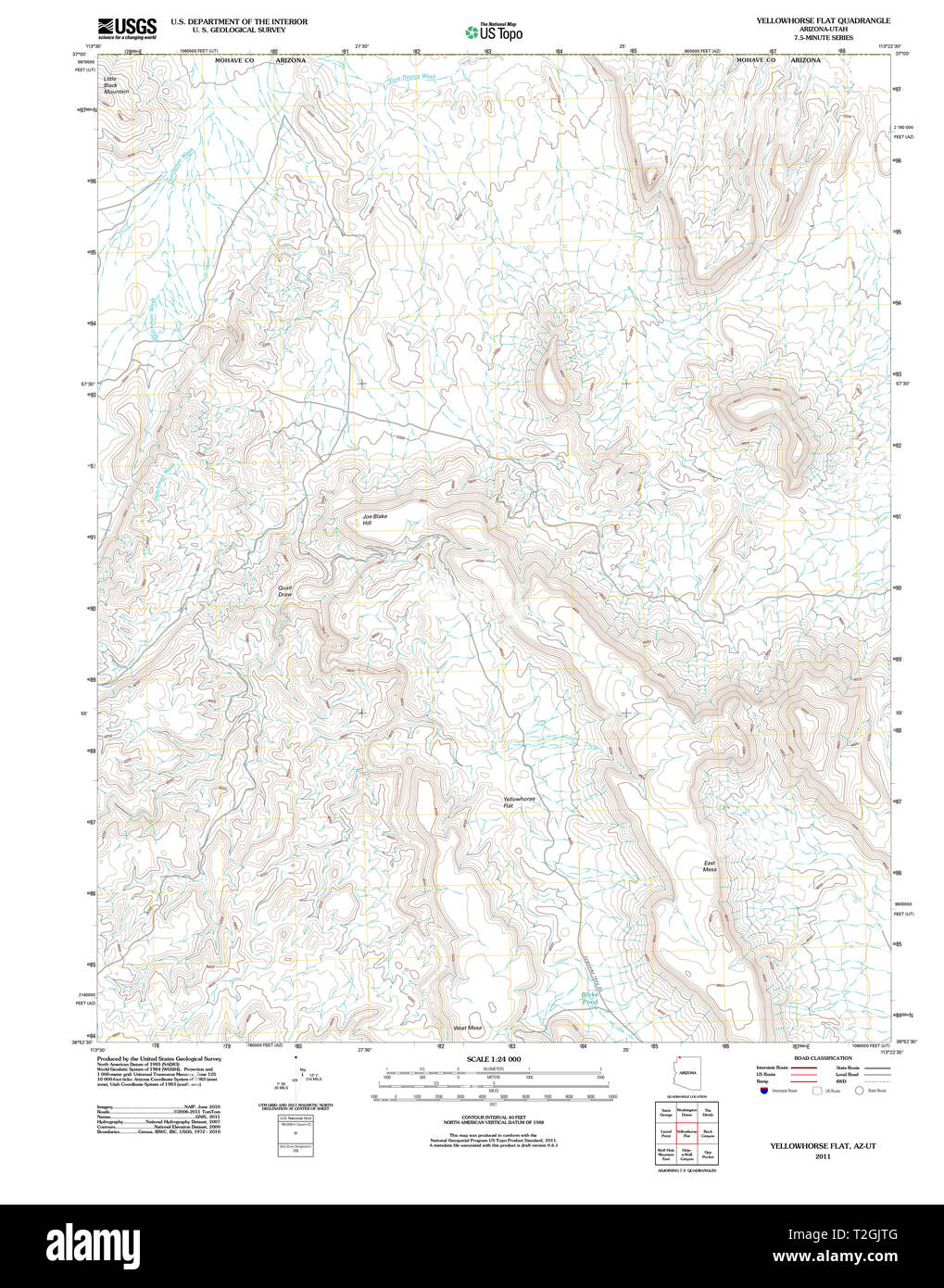 USGS TOPO Map Arizona AZ Yellowhorse - Usgs Topo Map Arizona Az Yellowhorse Flat 20111028 Tm Restoration T2GJTG 