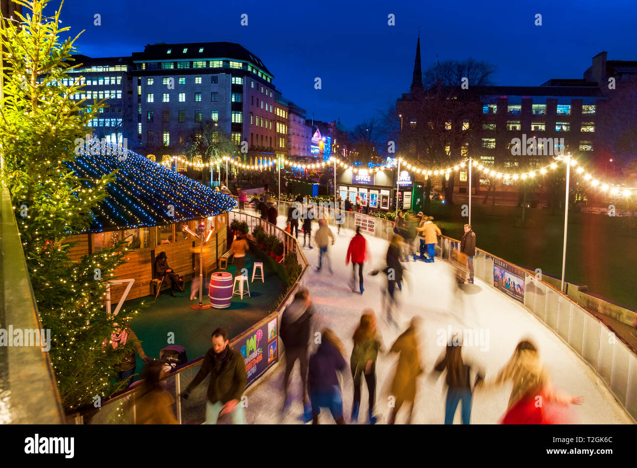 Edinburgh Christmas lights and festivities, skating rink, St Andrews