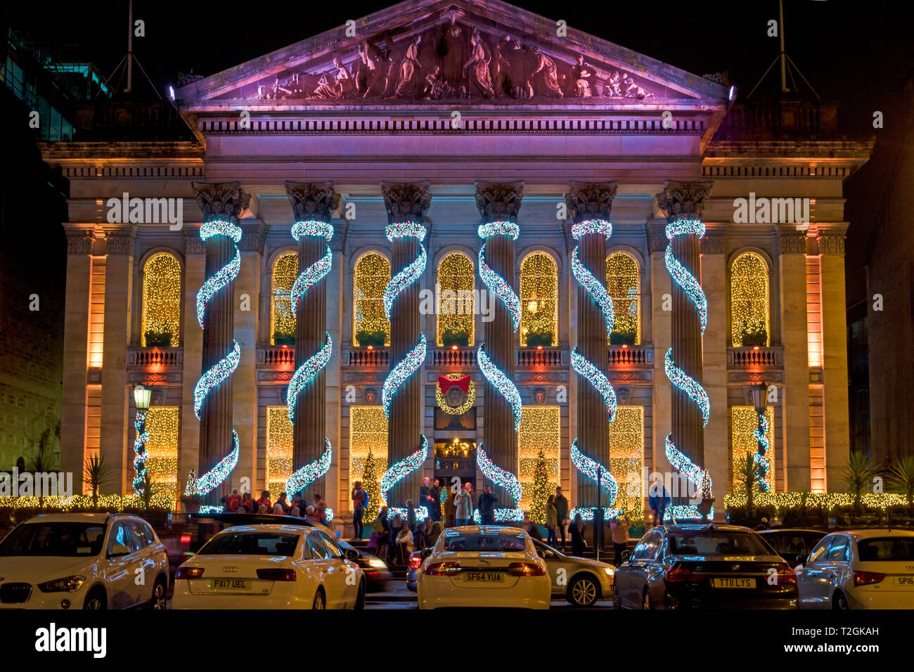 Edinburgh Christmas lights, the dome, street, and festivities