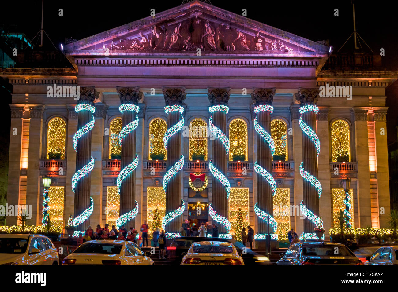 Edinburgh Christmas lights, the dome, street, and festivities