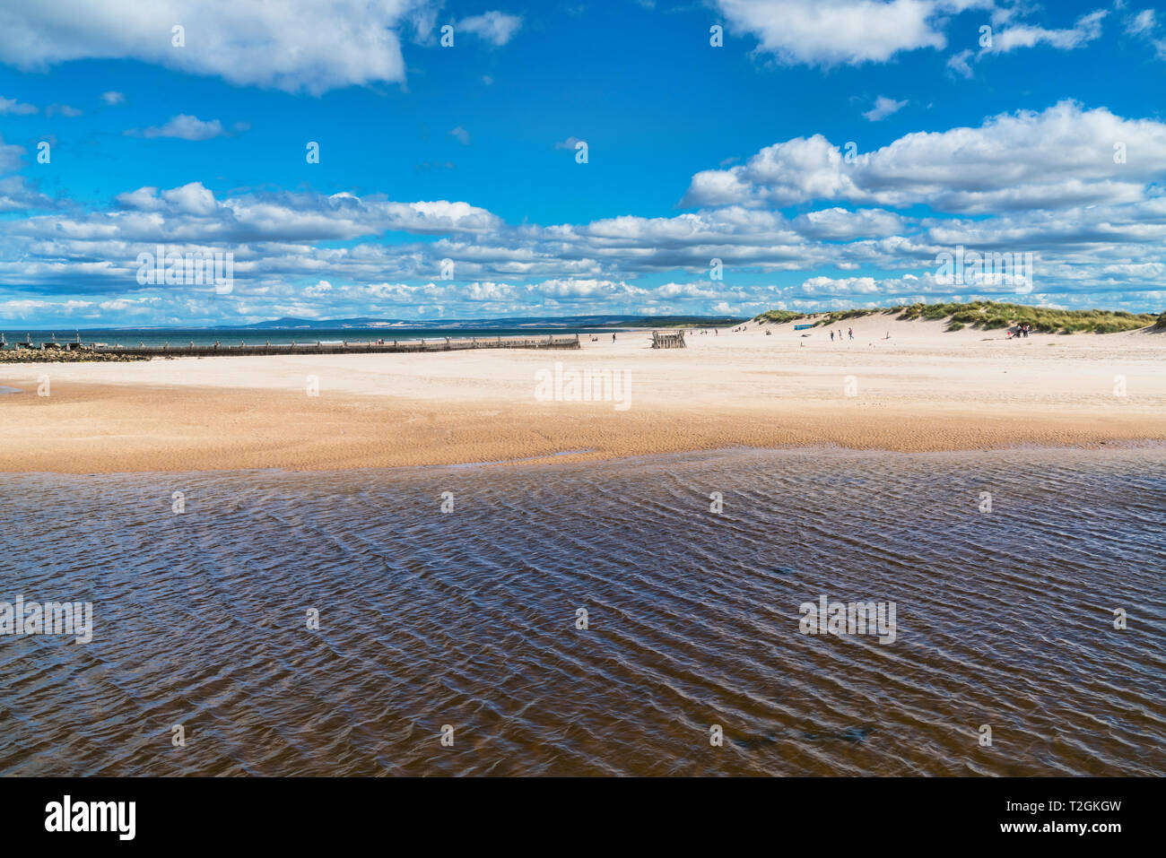 Lossiemouth beach, River Lossie,  Moray Firth,  Highland Region, Scotland UK Stock Photo
