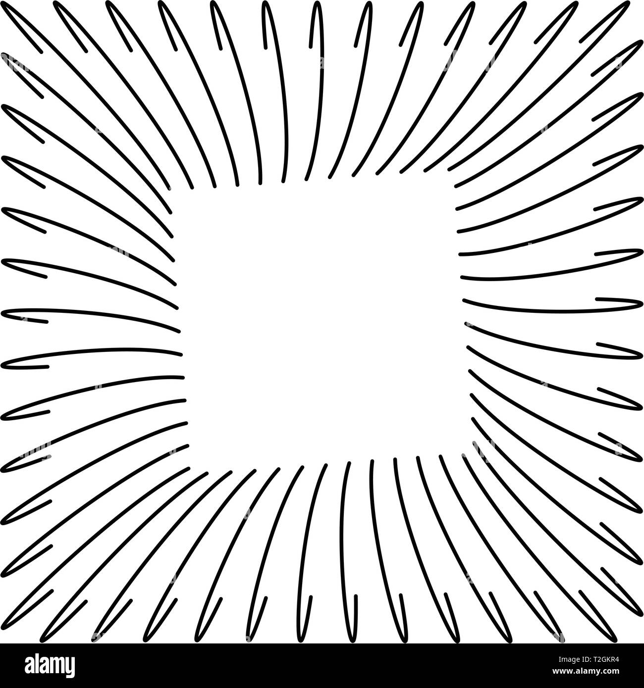 Abstract wireframe black square frame, formed by curved parallel lines ...