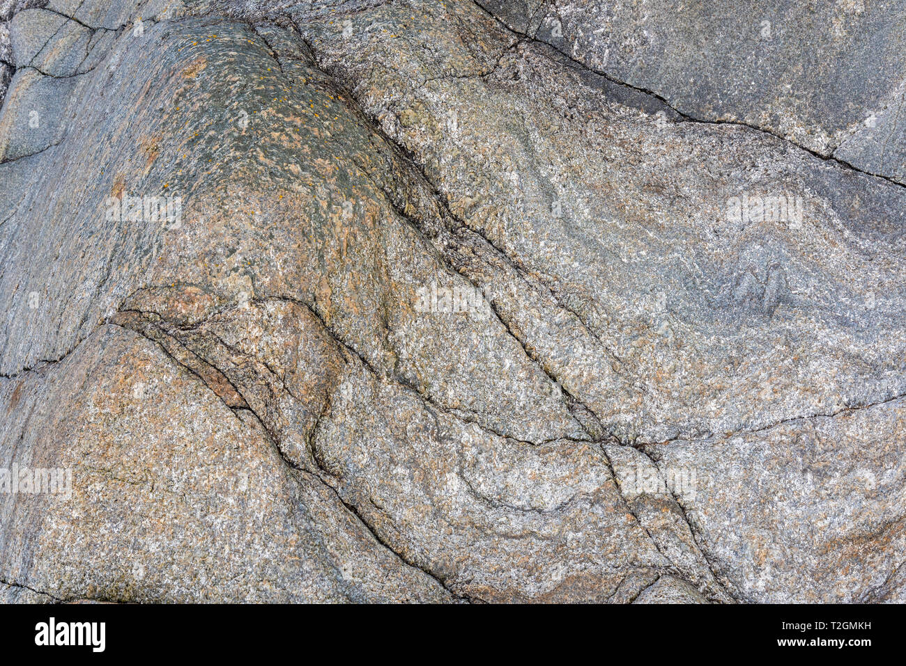 Close-up of abstract rock patterns on a beach on the Isle of Mull, Hebrides, Scotland, UK Stock Photo