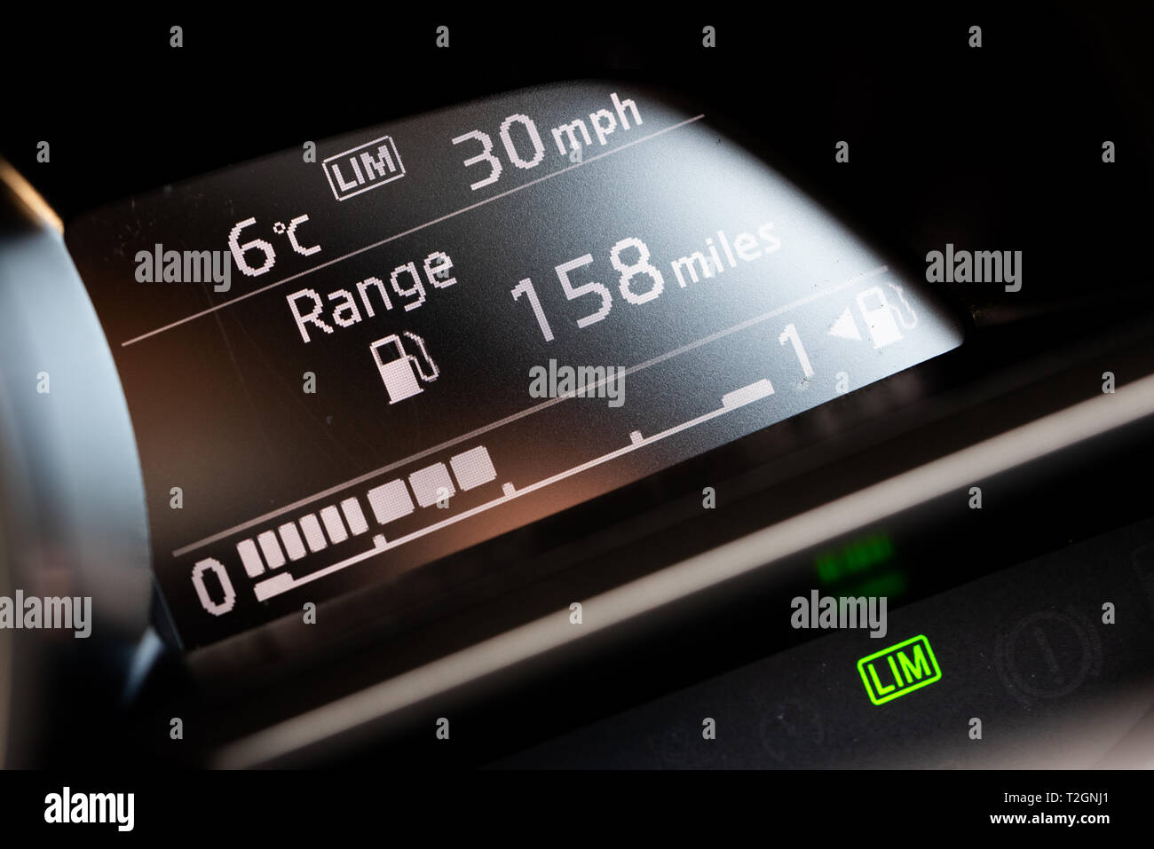 Speed Limiters, close up of the buttons and dials in a car for the
