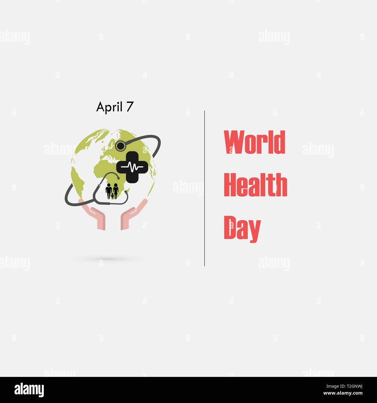 Globe sign,human hand and stethoscope vector logo design template.World ...