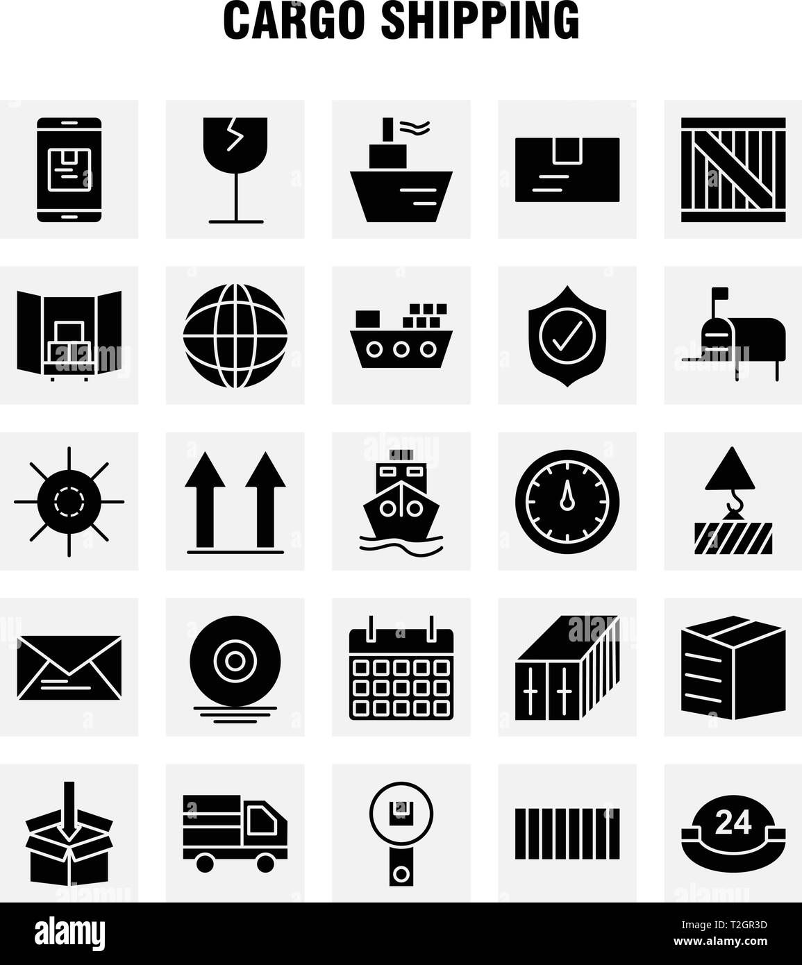 Cargo Shipping Solid Glyph Icon for Web, Print and Mobile UX/UI Kit ...