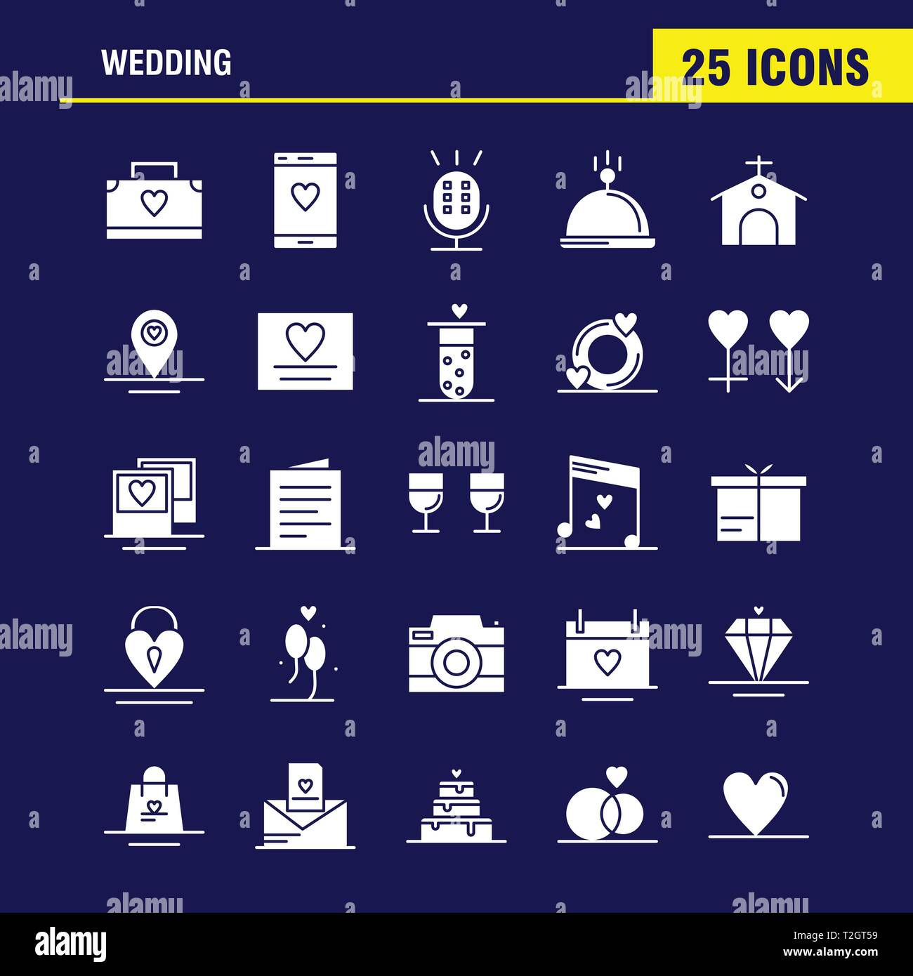Wedding Solid Glyph Icons Set For Infographics, Mobile UX/UI Kit And ...