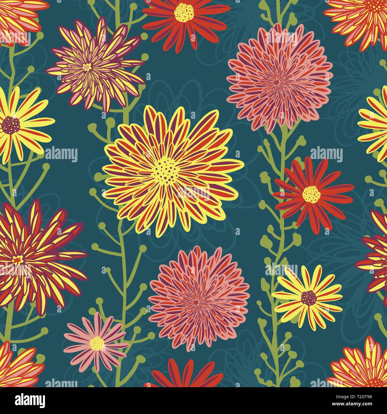 Daisy And Aster Flowers Seamless Vector Pattern Bright Red Pink Purple Yellow Flowers On Blue Background Contemporary Seasonal Floral Repeat Tile Stock Vector Image Art Alamy Daisy And Aster Flowers Seamless Vector Pattern Bright Red Pink Purple Yellow Flowers On Blue Background Contemporary Seasonal Floral Repeat Tile Stock Vector Image Art Alamy