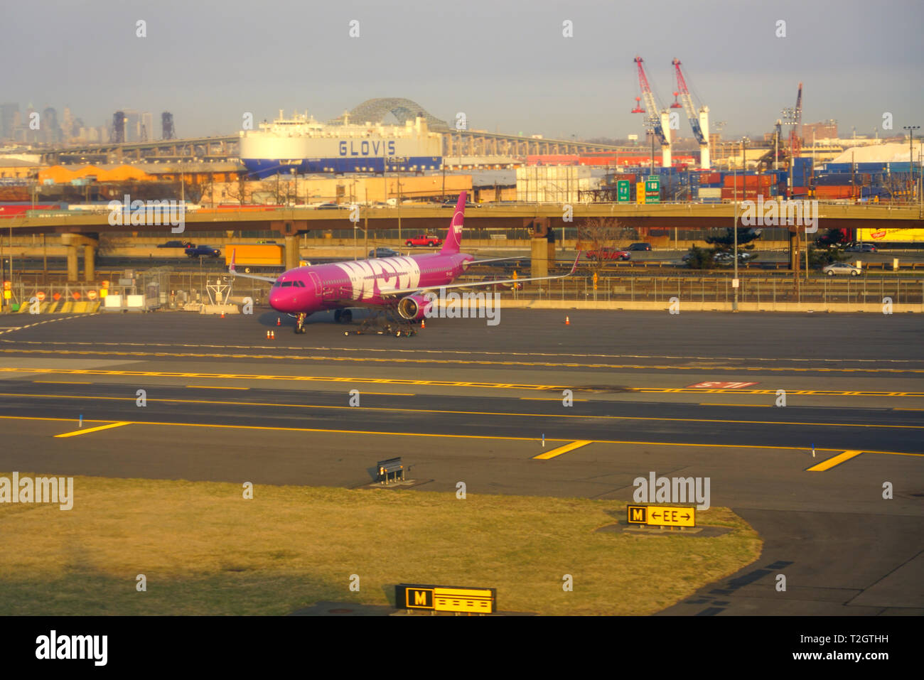 NEWARK, NJ 30 MAR 2019 View of an Airbus A321 airplane from Icelandic