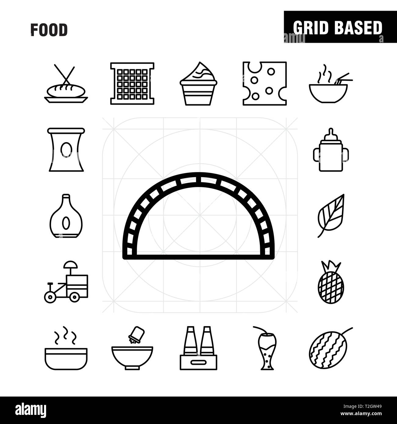 Food Line Icons Set For Infographics, Mobile UX/UI Kit And Print Design ...