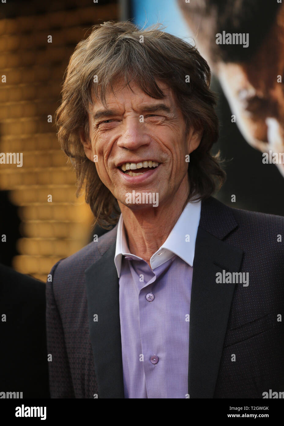 Musician Mick Jagger attends the 'Get On Up' premiere at The Apollo Theater on July 21, 2014 in New York City. Stock Photo