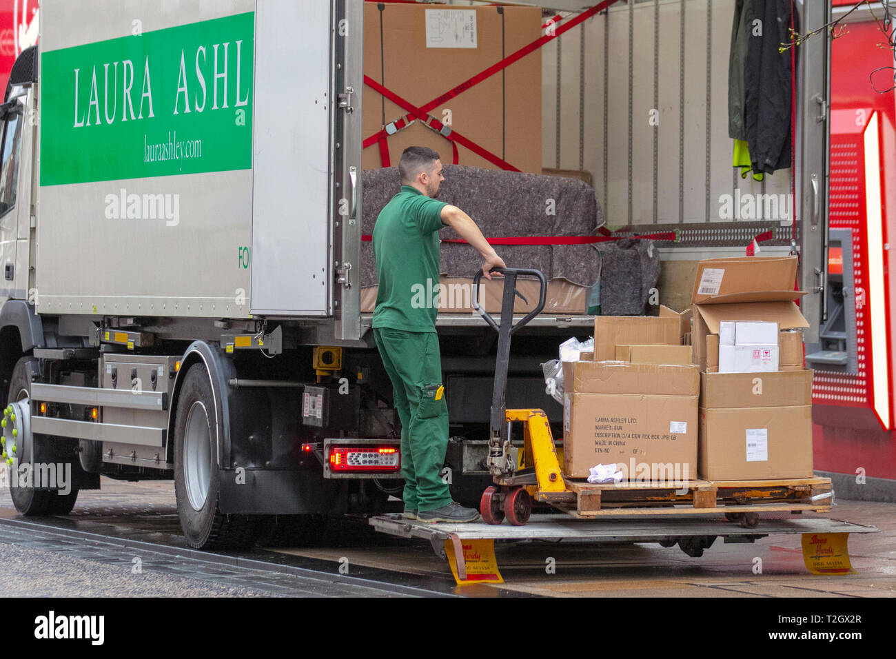 Laura Ashley lorry deliver & distrubution, logistics, store collection