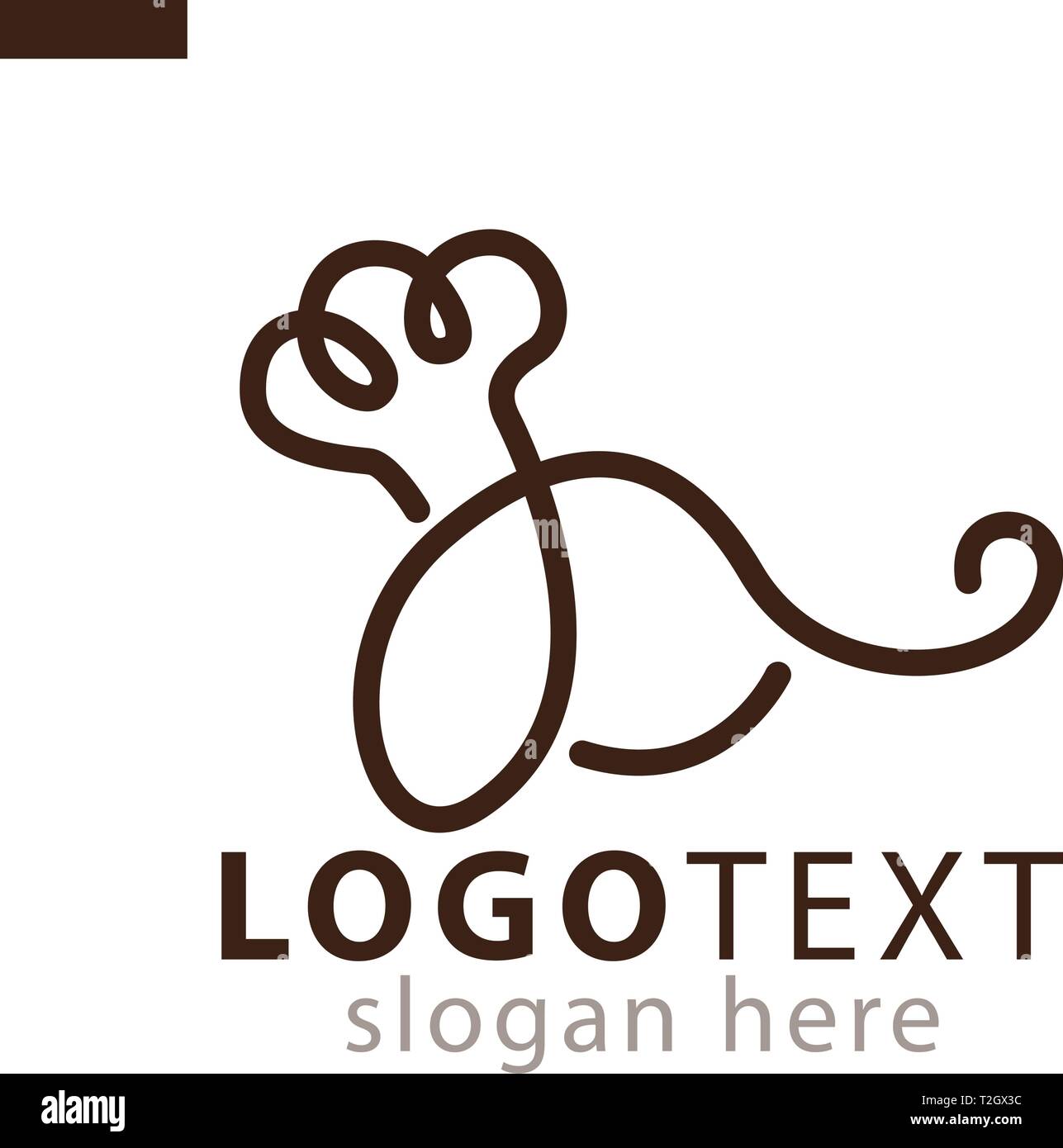 Chef hat and elephant line logo icon vector template Stock Vector