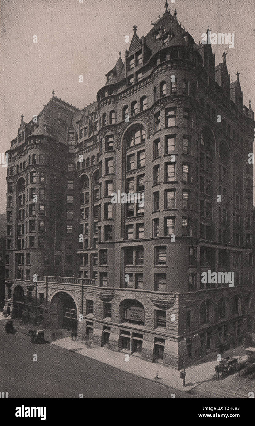 The Woman's Temple Building; erected by the Woman's Christian Temperance Union in 1890. La Salle & Monroe Streets Stock Photo