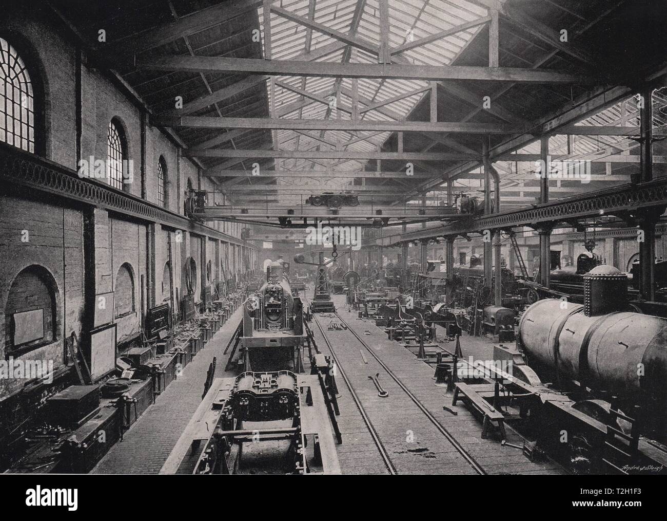 Erecting Shop, London and North-Western Railway Works, Crewe Stock Photo