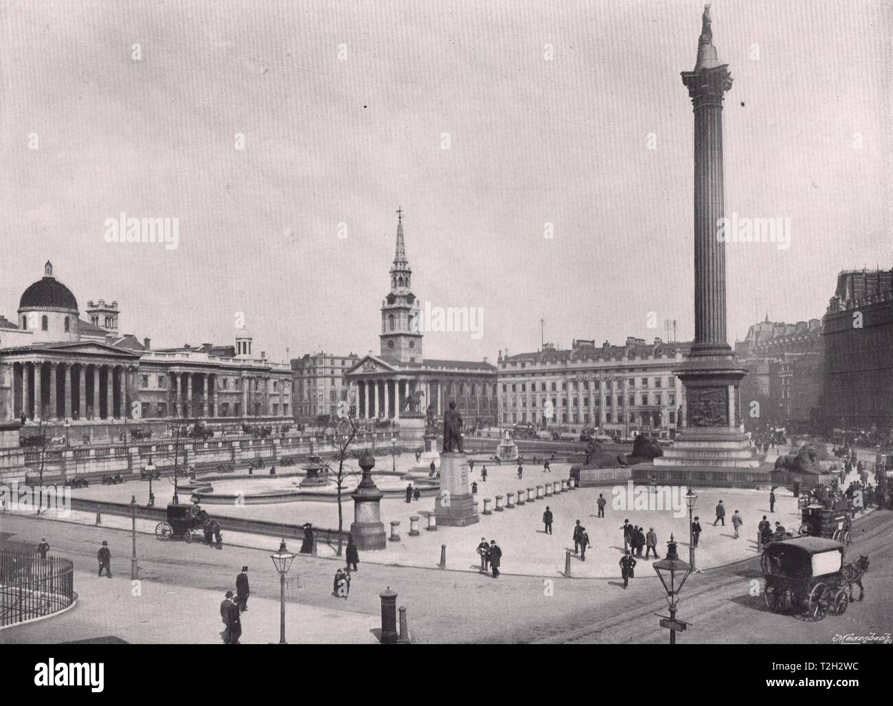 Trafalgar Square - From Cockspur Street Stock Photo