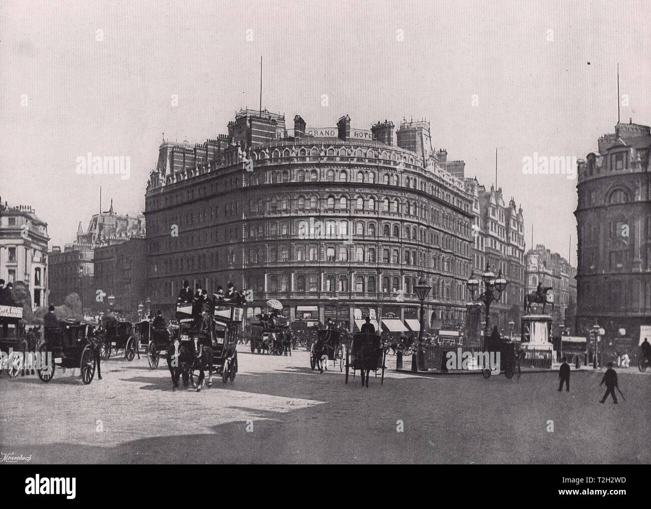 Trafalgar Square - The Grand Hotel Stock Photo
