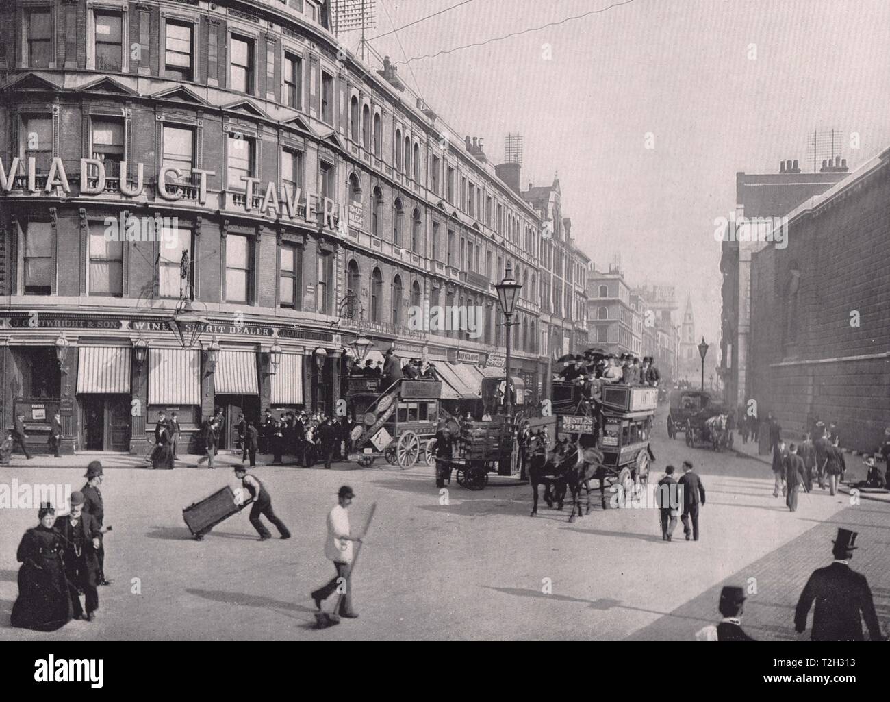 Newgate Street - From the Corner of Old Bailey Stock Photo