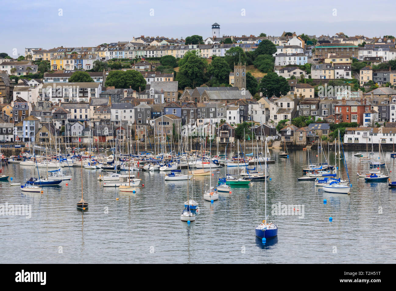 Boats moored by Falmouth in Cornwall, England, Europe Stock Photo