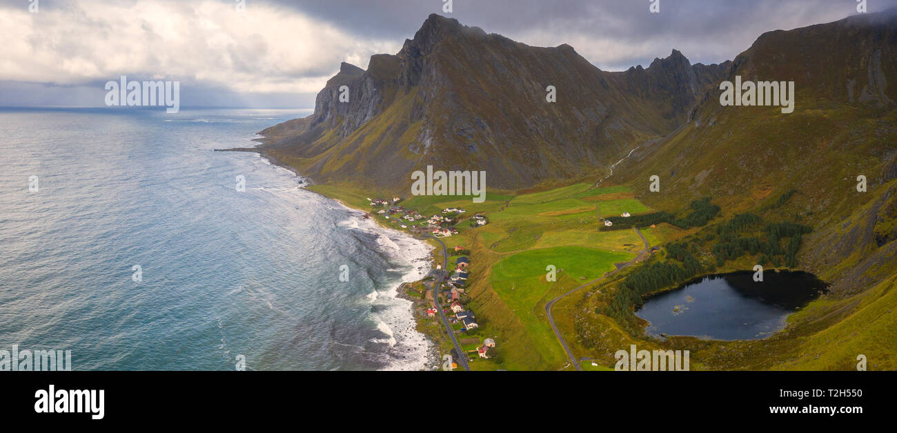 Coastline of Vikten, Lofoten Islands, Norway, Europe Stock Photo