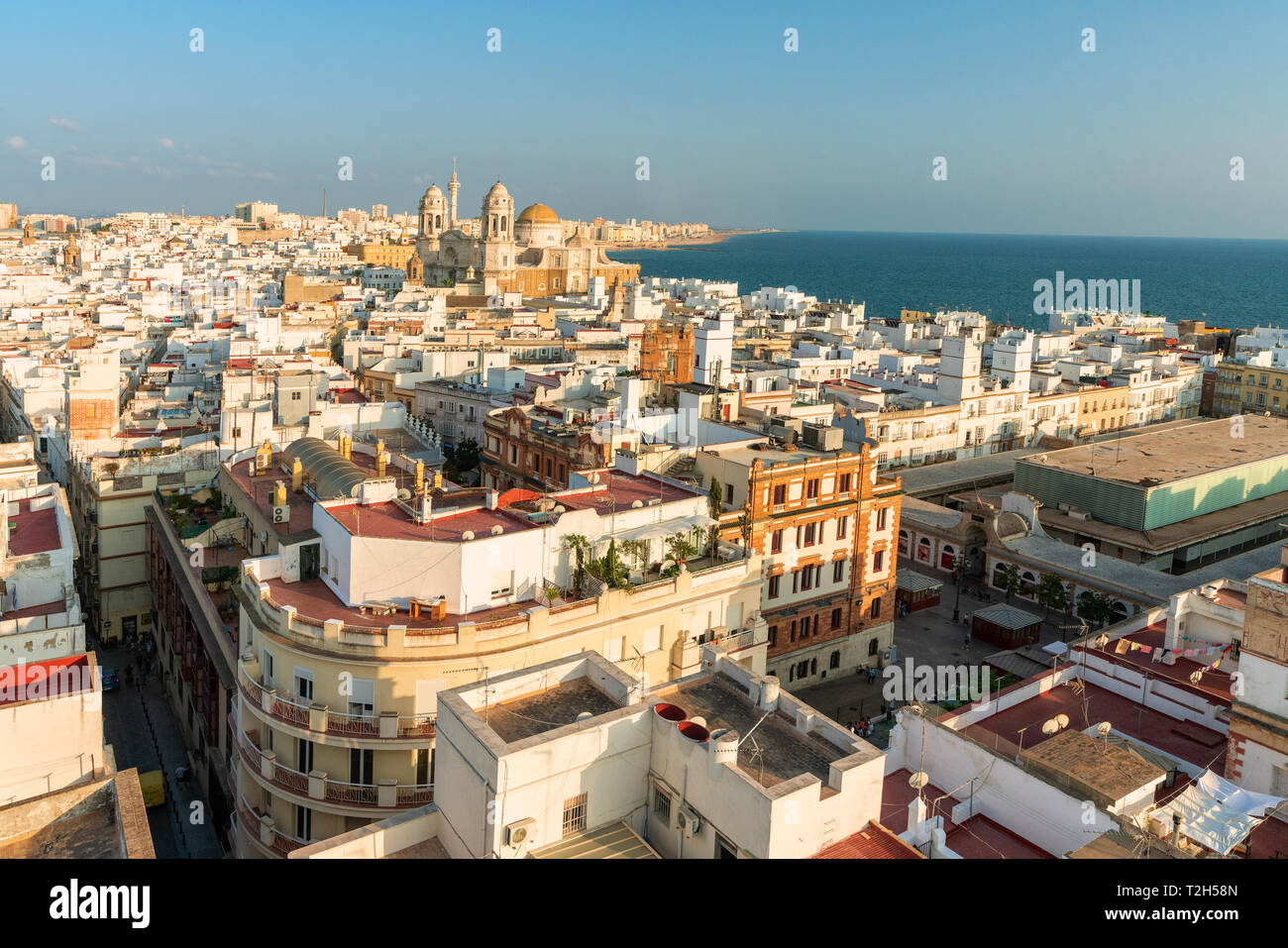 Cityscape from Torre Tavira in Cadiz, Spain, Europe Stock Photo