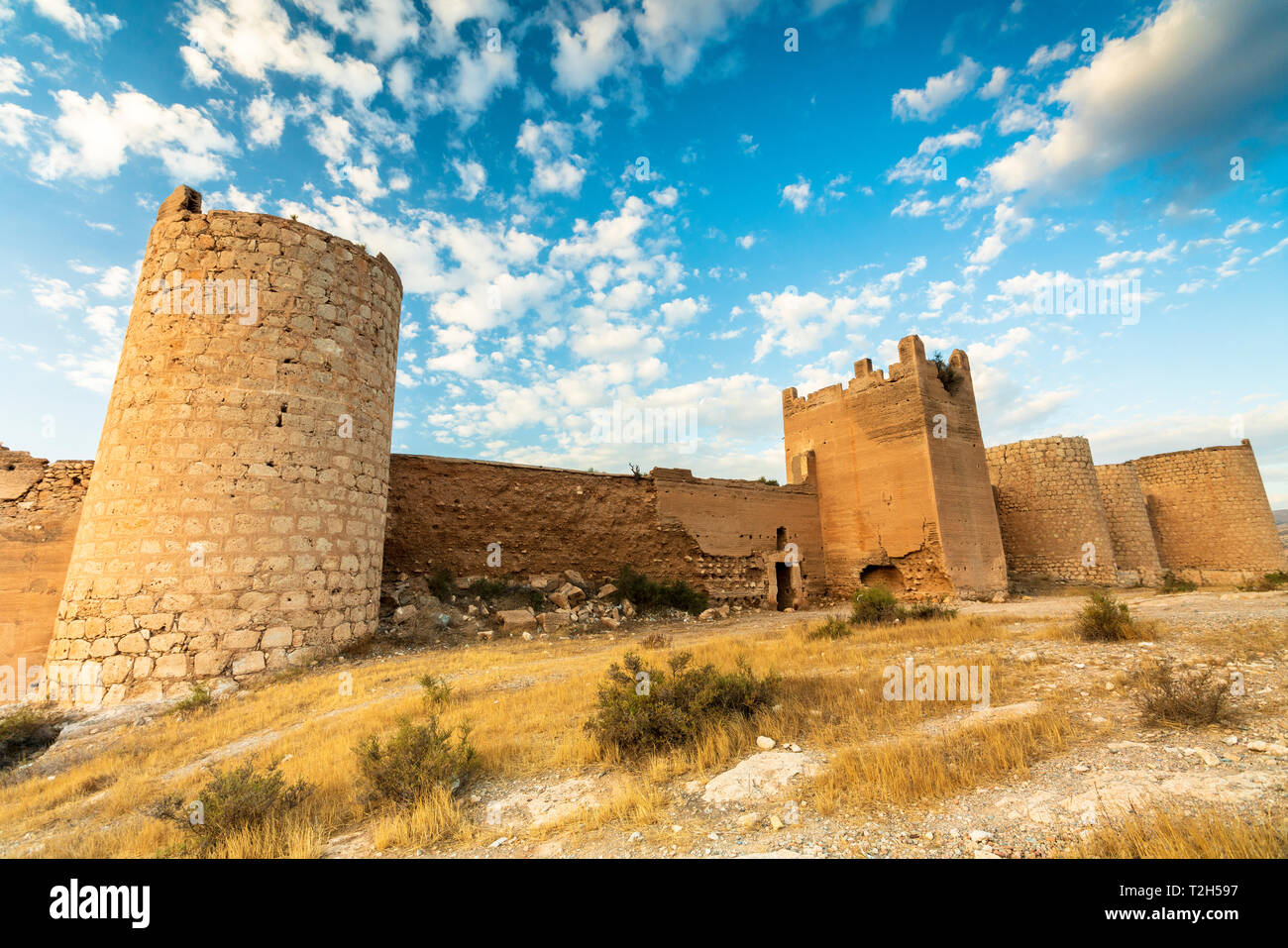 Alcazaba of Malaga walls in Spain, Europe Stock Photo