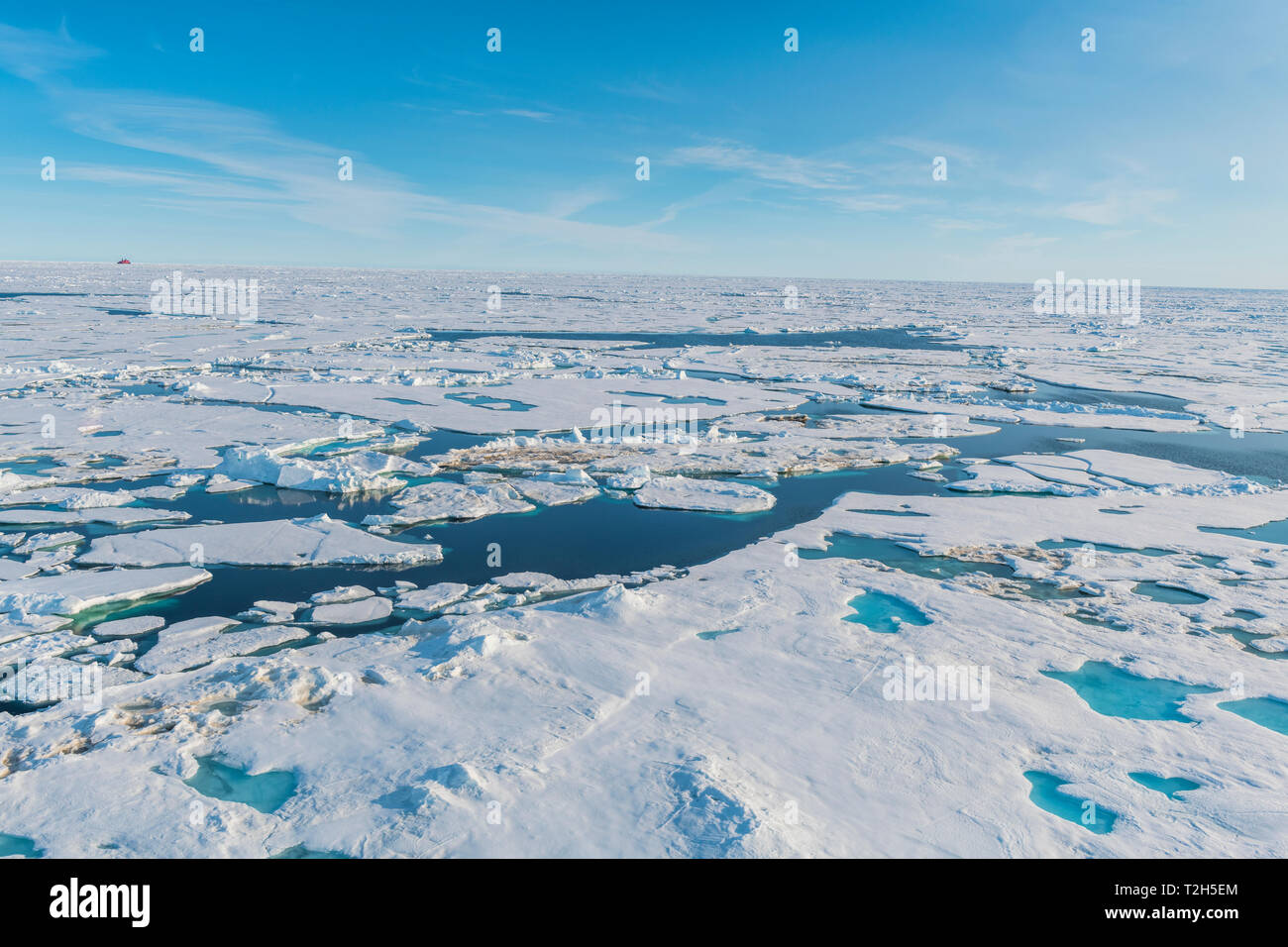 Melting ice at North Pole, Arctic Stock Photo