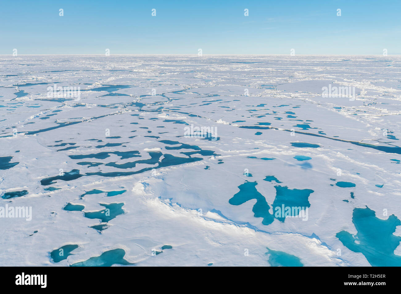 Melting ice at North Pole, Arctic Stock Photo