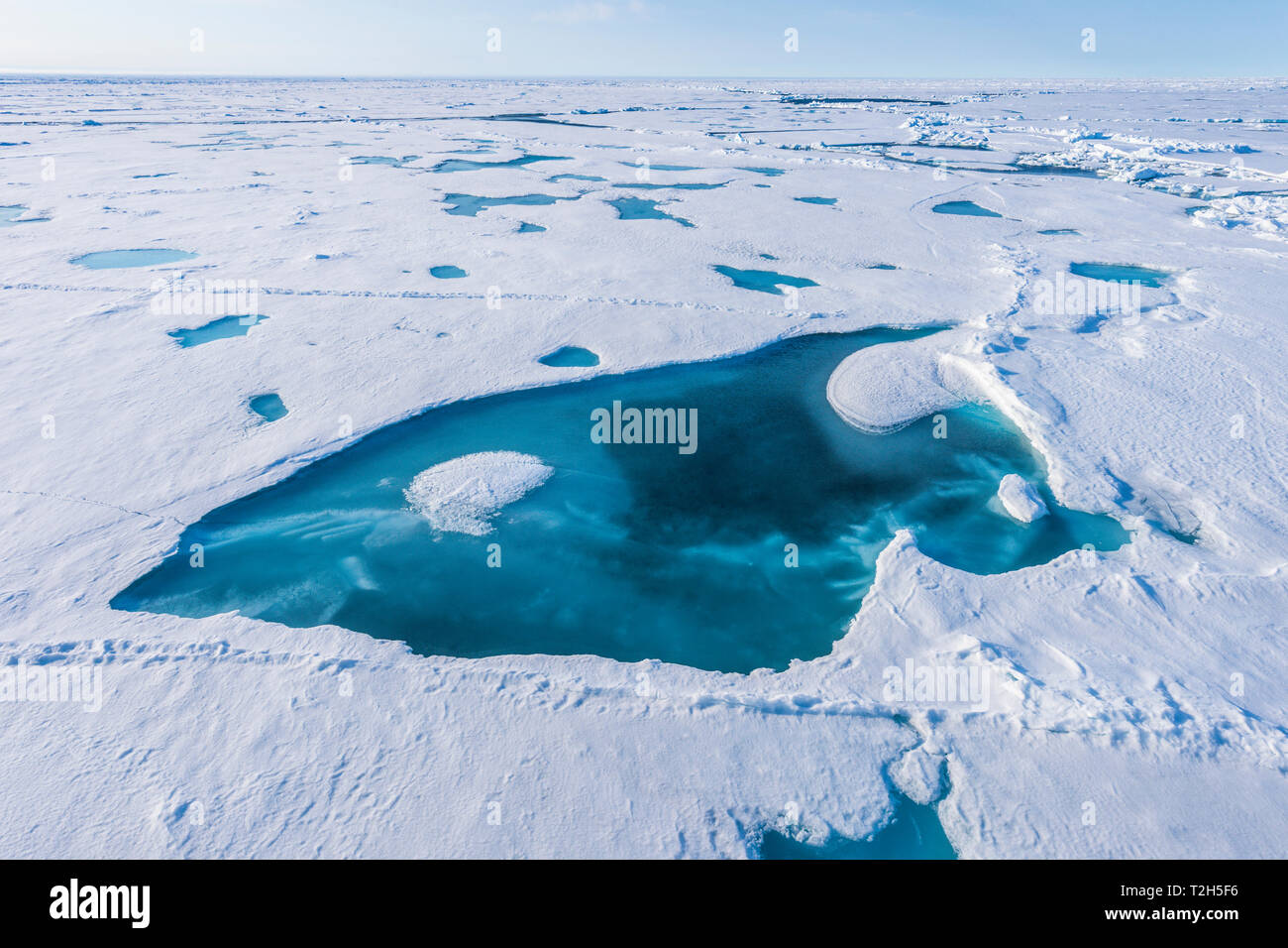 Melting ice at North Pole, Arctic Stock Photo