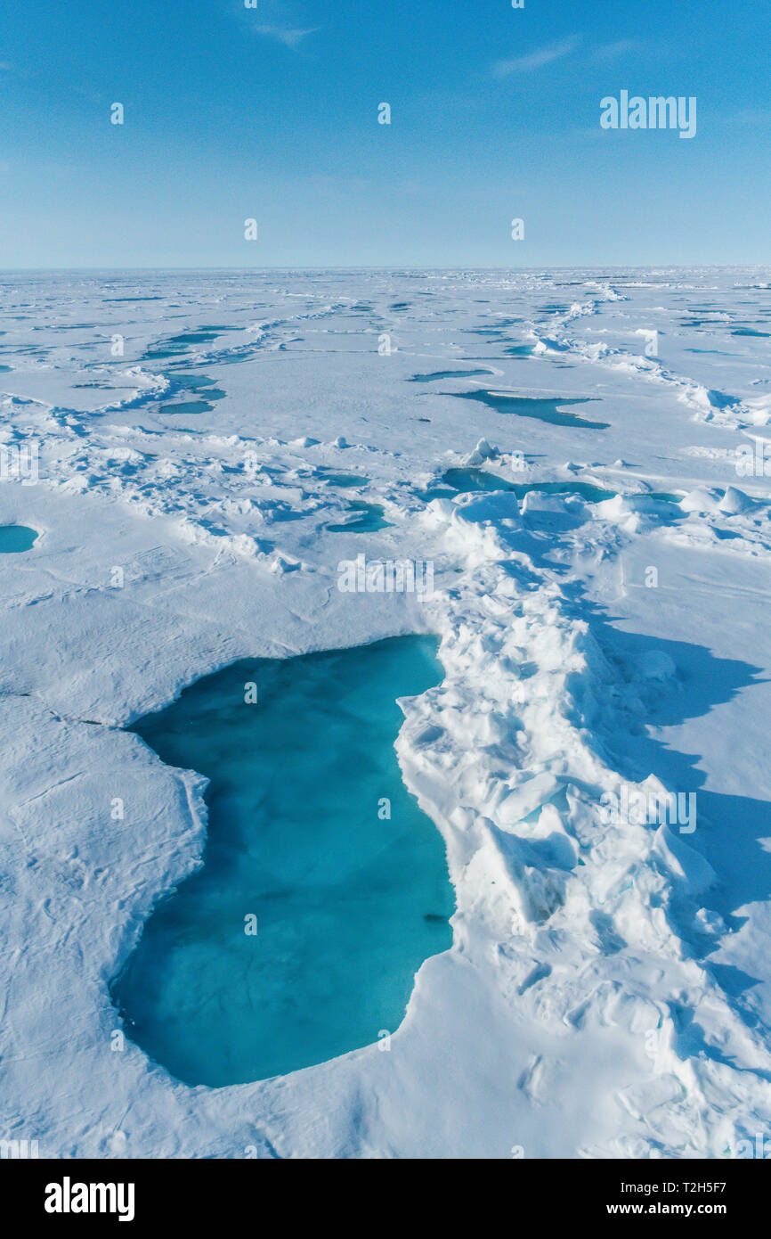 Melting ice at North Pole, Arctic Stock Photo