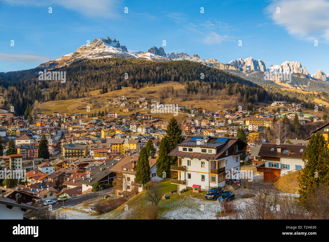 Town of Moena in Italy, Europe Stock Photo