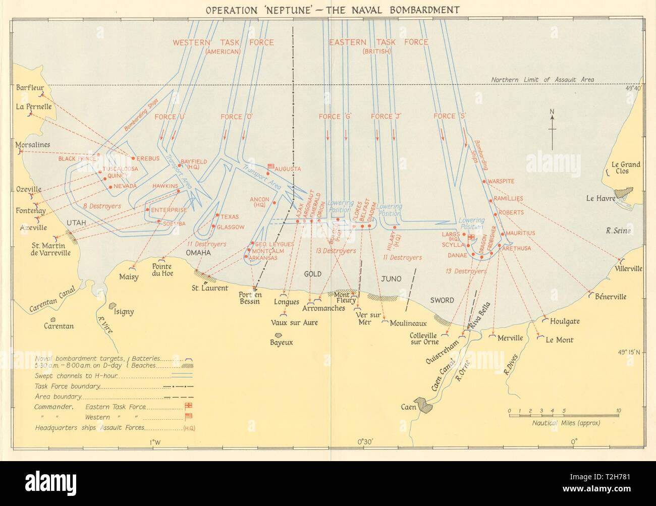 D-Day Operation Neptune 1944. Naval bombardment Normandy landings 1962 ...