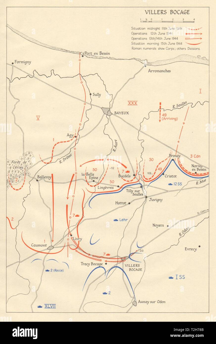 Battle of VillersBocage, 1115 June 1944. Operation Overlord. Normandy