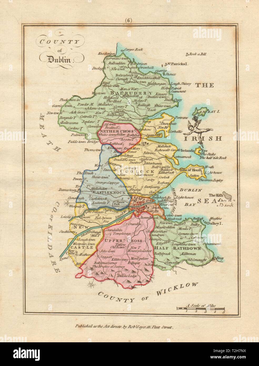 County of Dublin, Leinster. Antique copperplate map by Scalé / Sayer 1788 Stock Photo