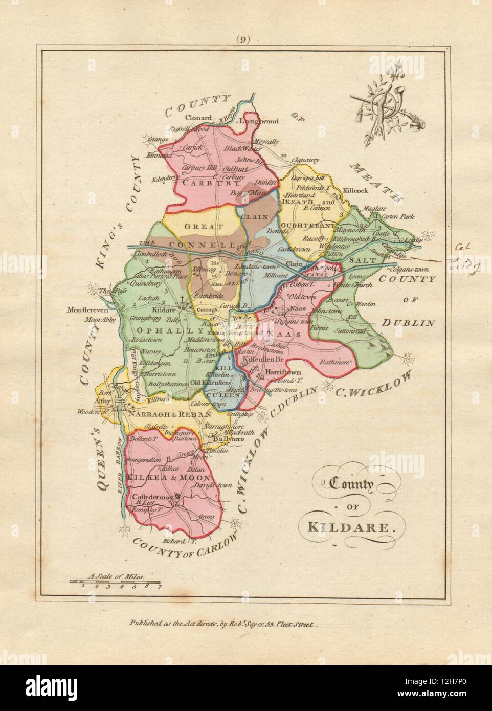 County of Kildare, Leinster. Antique copperplate map by Scalé / Sayer 1788 Stock Photo