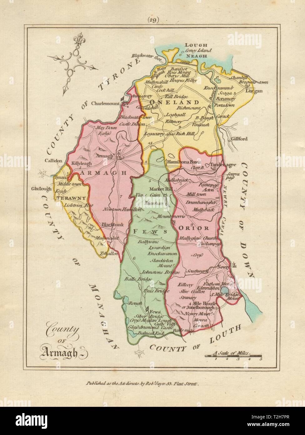 County of Armagh, Ulster. Antique copperplate map by Scalé / Sayer 1788 Stock Photo