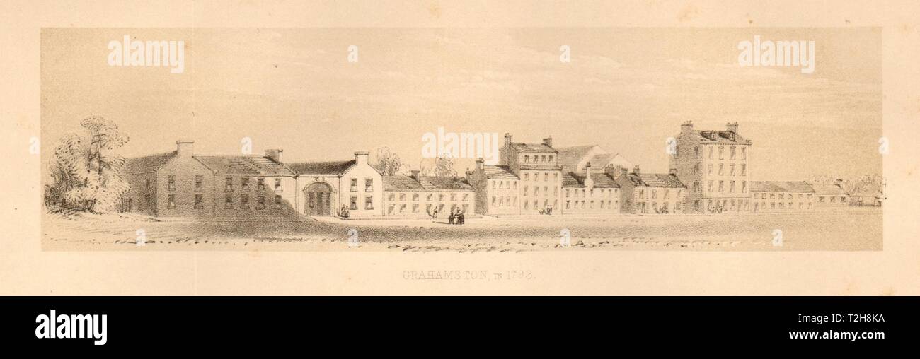 Grahamston in 1793, Glasgow 1848 old antique vintage print picture Stock Photo
