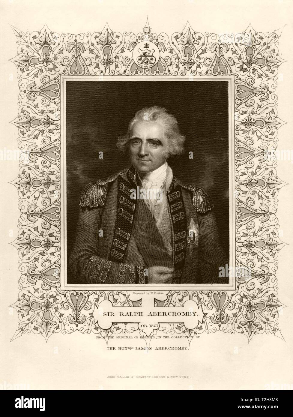 Sir Ralph Abercromby (1734-1801). TALLIS c1855 old antique print ...