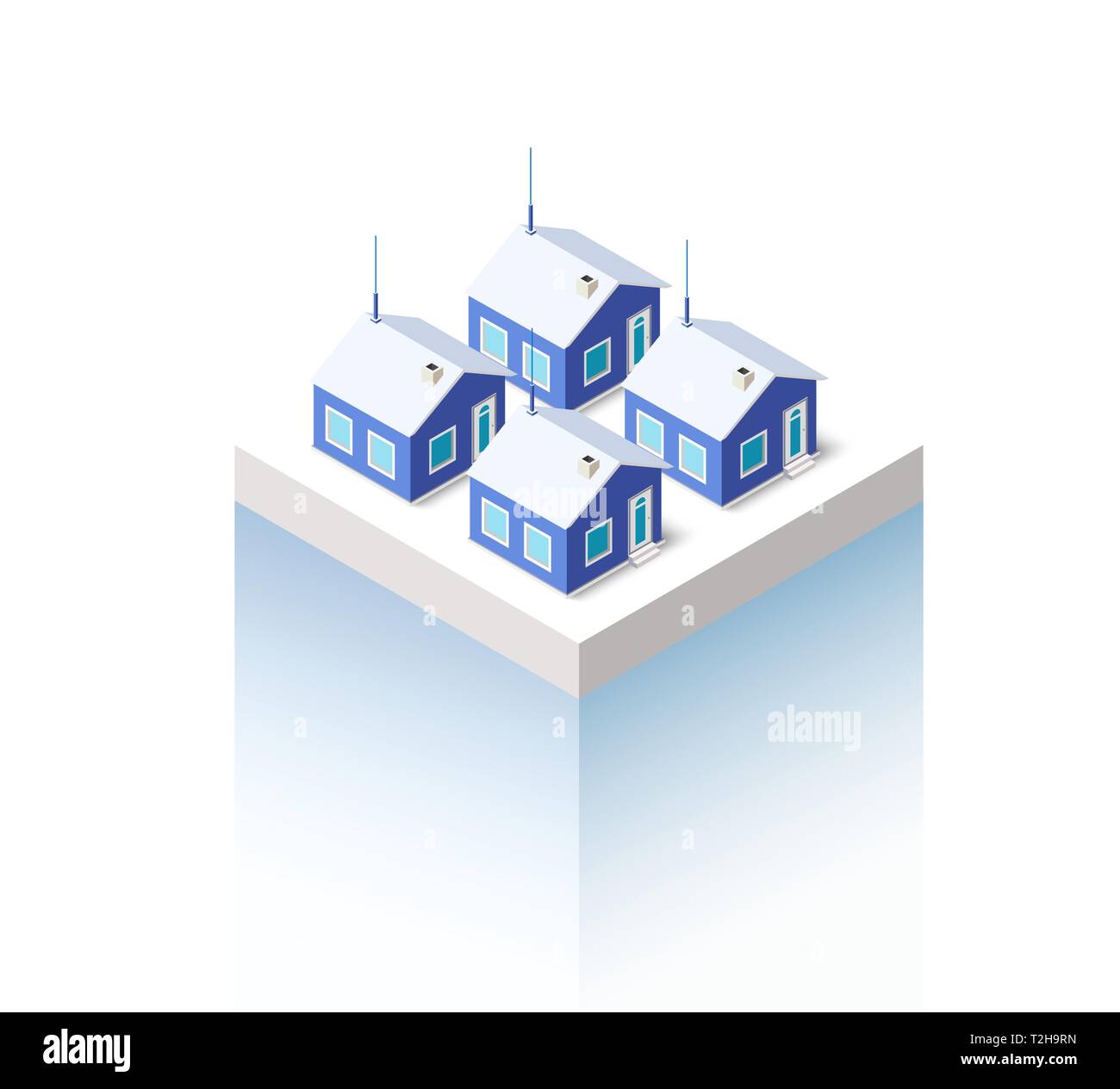 The isometric city with houses from urban building vector architecture ...