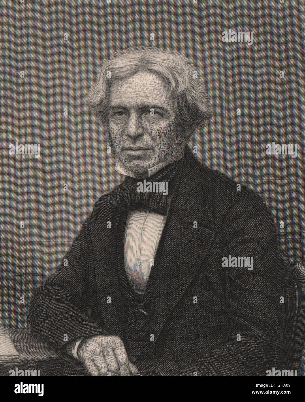 Michael Faraday, D.C.L., F.R.S. Scientist 1890 old antique print picture Stock Photo