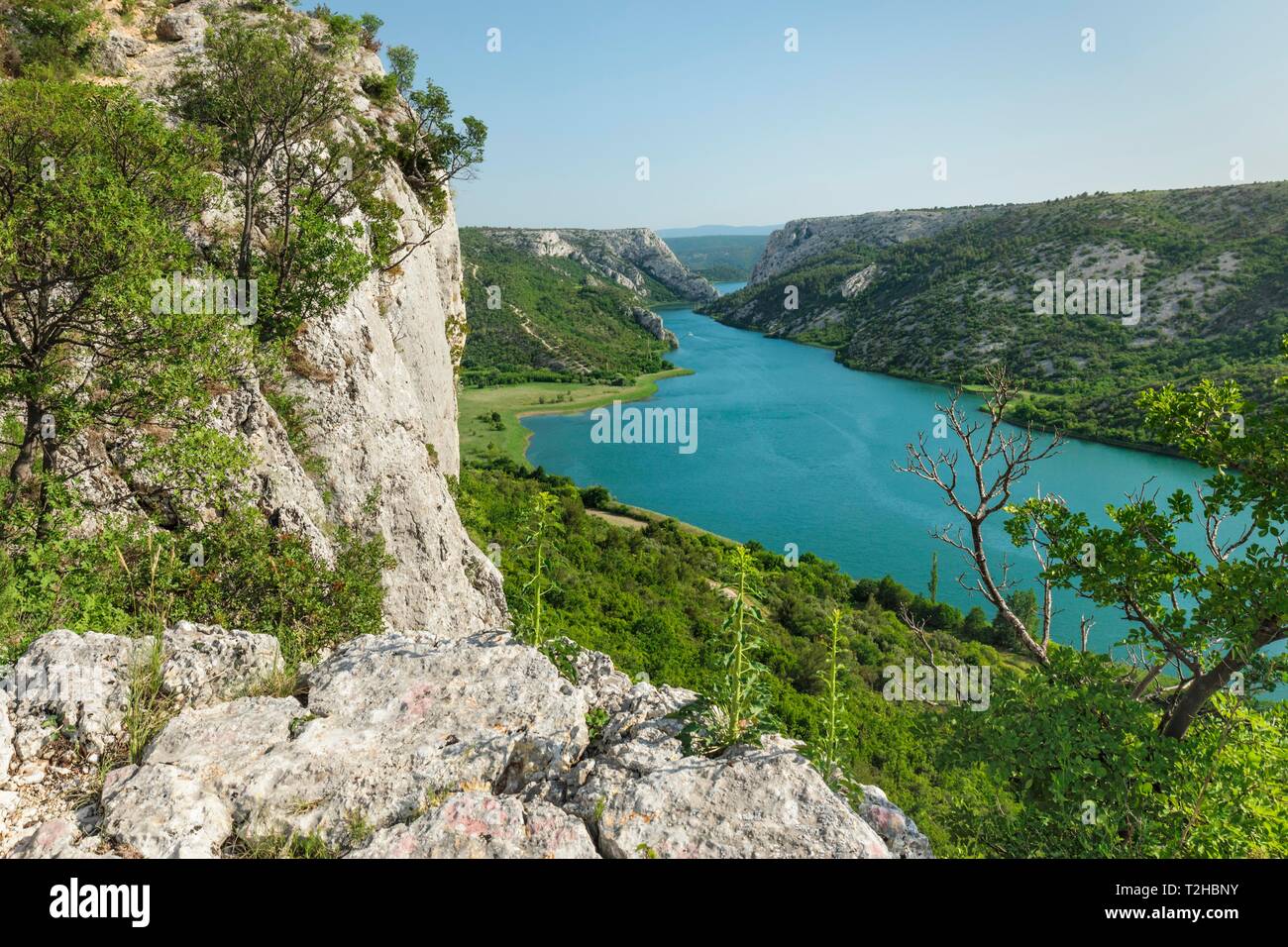 Medu Gredama Gorge, Krka River, Krka National Park, Dalmatia, Croatia Stock Photo