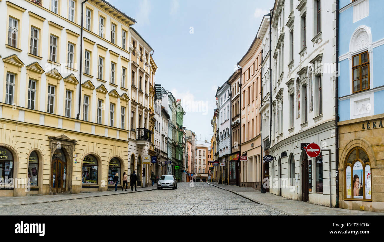 Ostružnická street, Olomouc, Czech Republic Stock Photo