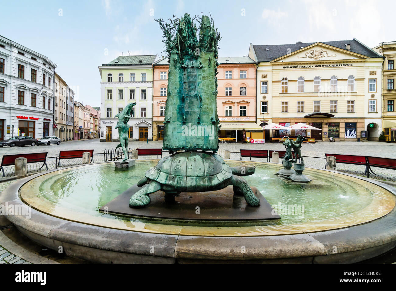 Arion fountain, Olomouc, Czech Republic Stock Photo