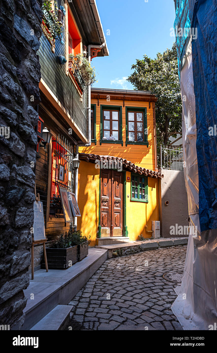 03.24.2019,Balat,Istanbul,Turkey,Historic streets of Balat Stock Photo