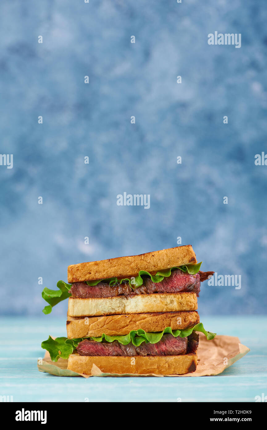 sandwich katsu sando with beef steak. wagyu katsu. japanese cuisine traditional food. Trendy