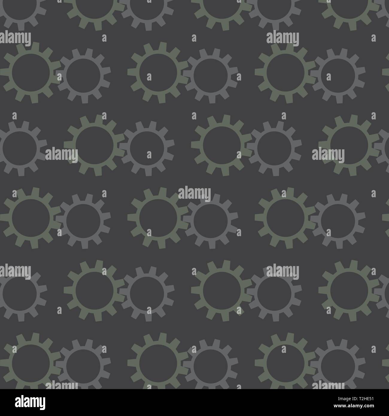 Cogwheel vector pattern on a dark background Stock Vector