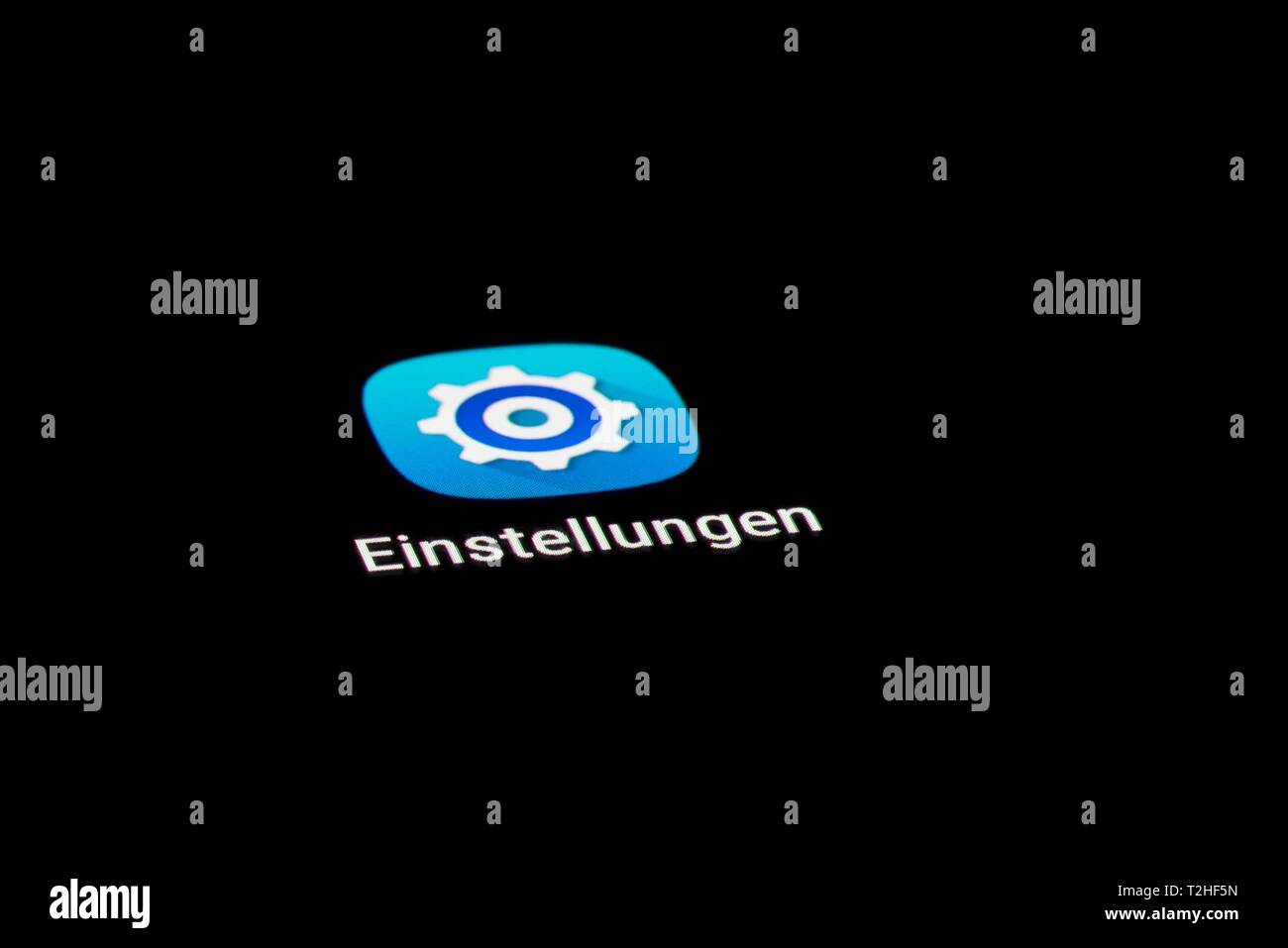 Settings App icon on a display, mobile phone, smartphone, tablet, Germany Stock Photo